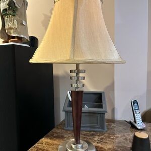 Elegant Beige and Silver Table Lamp